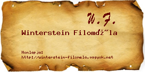 Winterstein Filoméla névjegykártya